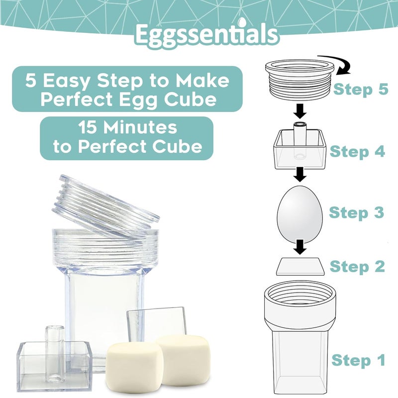 Eggssentials Pack of 3 Egg Shaper - Egg Cuber Square Egg Mold - Hard Boiled Eggs Maker for Square Boiled Eggs Egg Dicer for Eggs - Boiled Egg Mold Egg Press. - Image 2